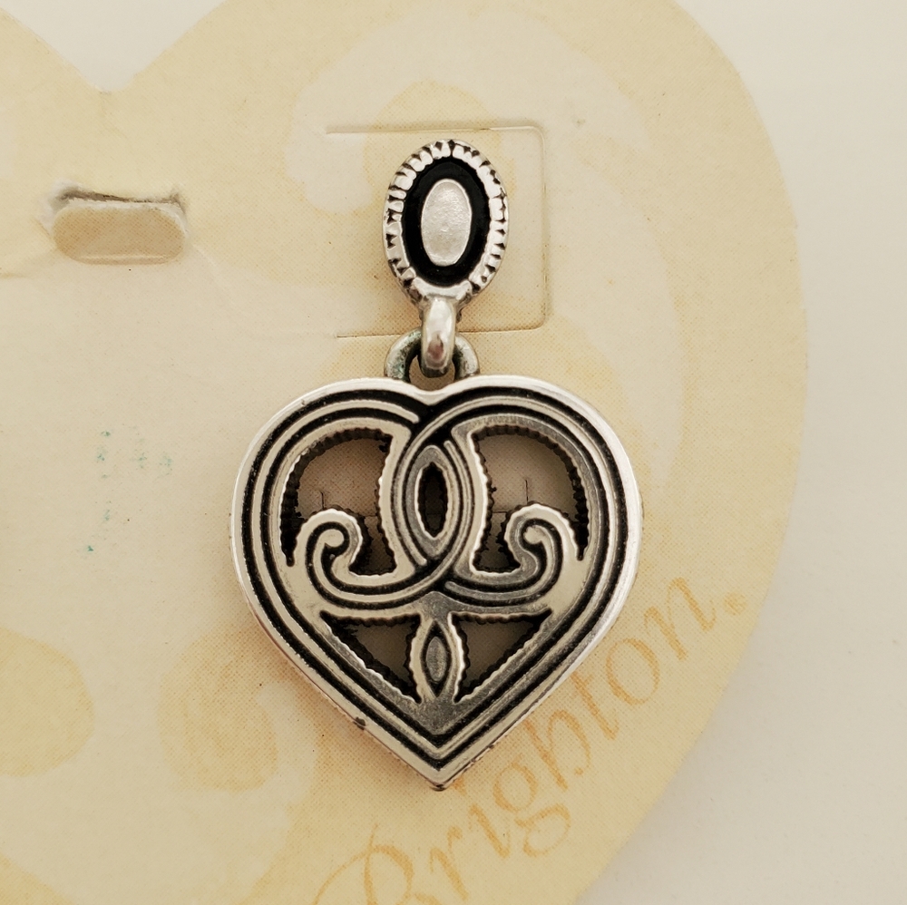 Brighton Silver-tone Gatsby Heart-shaped Earrings - Picture 5 of 5